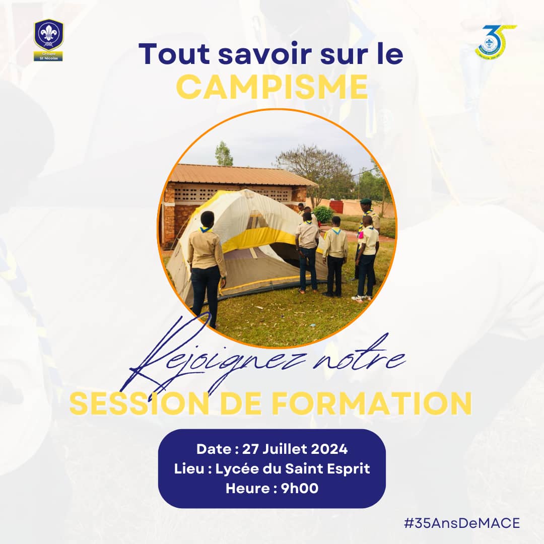 Stnicolascout's tweet photo. "Un scout qui ne campe pas est comme un oiseau qui ne vole pas." - Baden Powell
Bienvenue à notre session de formation sur le campisme pour tout apprendre sur les préparatifs d'un camp. 

#GSN35 #MACE #scouts https://t.co/2fxDvW7Gc3
