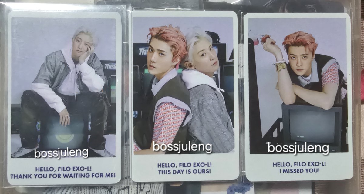 bossjuleng's tweet photo. [Help RT]
ic interest check wts lfb exo ph th

EXO-SC Back to Back fancon tour in Manila souvenir cards 

- Good Condition ❌️ sensitive
- QYOP in DMs;will only be sold as set
- payo (prio)
- can be ship to Thailand; Philippines

dm to offer
#CHANYEOL #SEHUN #EXOSC https://t.co/ekIpnV6eH4