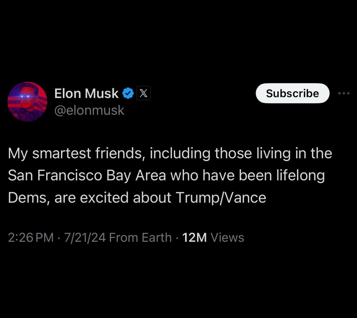 cmpn's tweet photo. Imagine wanting people to believe you are a genius then admitting that your smartest friends are Bay Area Dems. 😆 https://t.co/O9X6tI2uQx