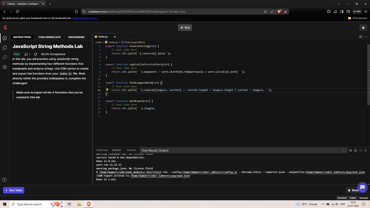 rohan_sh0808's tweet image. 🎉 Day 41 of the JavaScript Challenge by @codedamn
got Completed!
💪Started strong with the basics and feeling pumped for what's ahead. Bring on the next challenge!
📌GitHub: github.com/RohanShrivasta…
#javascript #codedamn #codingprogress #dailychallenge