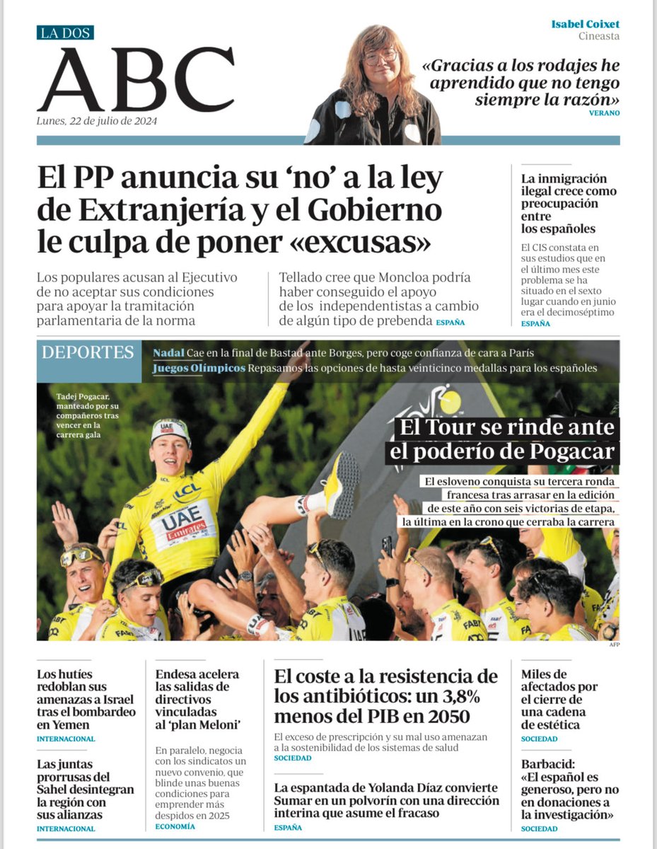 Quijote_cuerdo's tweet image. 𝐄𝐥 #PP 𝐚𝐧𝐮𝐧𝐜𝐢𝐚 𝐬𝐮 &apos;NO&apos; 𝐚 𝐥𝐚 𝐥𝐞𝐲 𝐝 #Extranjeria 𝐲 𝐞𝐥 𝐆𝐨𝐛𝐢𝐞𝐫𝐧𝐨 𝐥𝐞 𝐜𝐮𝐥𝐩𝐚 𝐝 𝐩𝐨𝐧𝐞𝐫 «𝐞𝐱𝐜𝐮𝐬𝐚𝐬»

El PP no puede dar el SI, si Sánchez dice NO a las propuestas del PP, pero estoy seguro q la ley saldrá con el apoyo sus socios a cambio de 💰