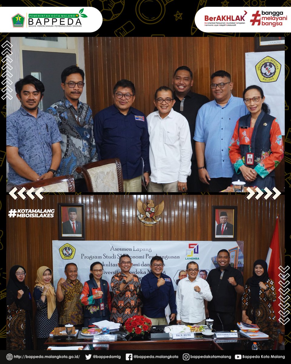 bappedamlg's tweet photo. #NawakNgalam &amp; #NawakPerencana
Kepala Badan Perencanaan Pembangunan Daerah Dwi Rahayu SH, M.Hum menghadiri undangan dari Program Studi S1 Ekonomi Pembangunan Fakultas Ekonomi dan Bisnis (FEB) Universitas Merdeka Malang.

#Pemkotmalang
#Bappeda https://t.co/SpdG7CUR1a