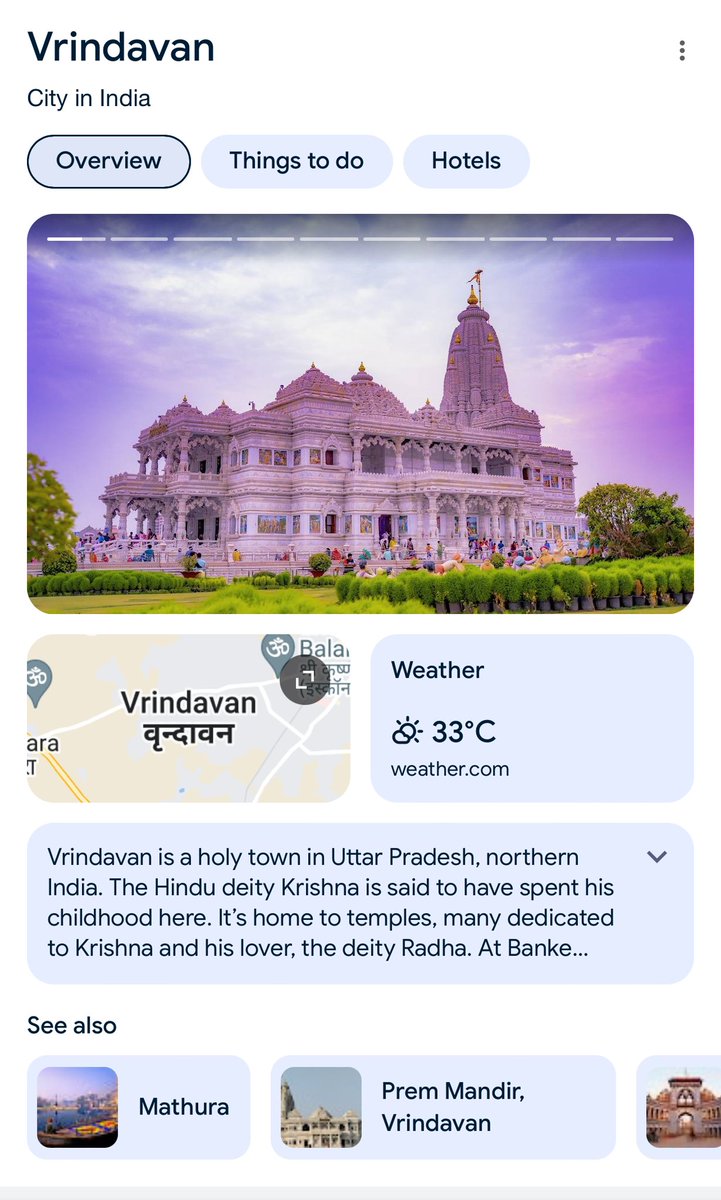 OpiumCoca's tweet photo. @NoniZara Vrindavan itu kota suci untuk orang India penganut agama Hindu. Akan lebih bijaksana untuk tidak memakai kata Vrindavan dengan konotasi negatif tentang kejorokan. Vrindavan itu sama seperti Mekah dan Roma. Mohon saling menghormati. 🙏🏻 https://t.co/mllsmMeQZx