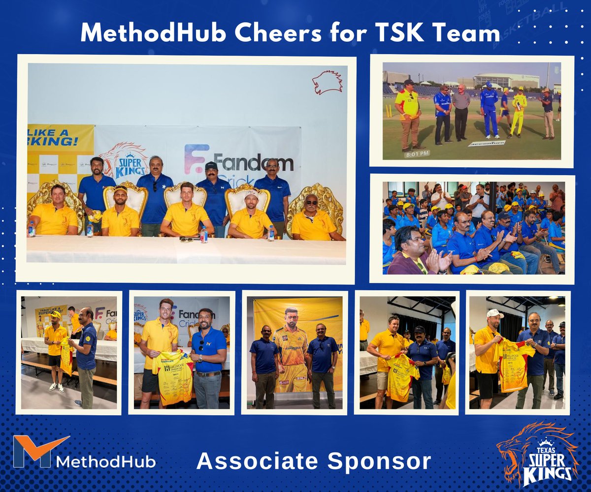 MethodhubSoft's tweet image. Bridging the gap between tech and sports. MethodHub cheers for the Texas Super Kings!

#tsk #methodhub #employeesfun #tech #sports #cheersforTSK
