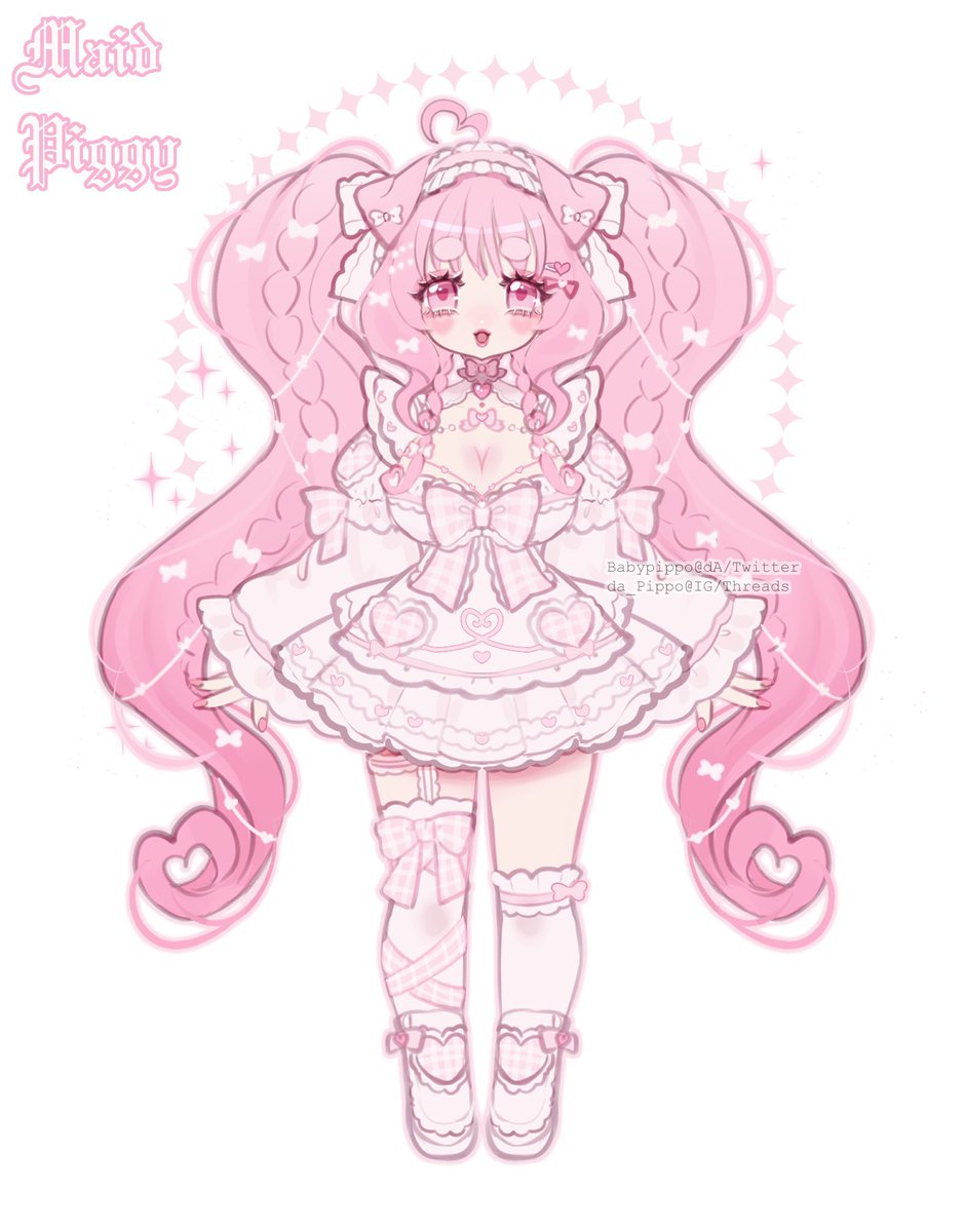 BabyPippo's tweet photo. 🐷 Design giveaway 🐷 

💖Follow + RT
💖Comment song name you think would be Maid Piggy’s theme (no links pls) 

Winner will be selected based off the song I think fits her the best. 

Ends 3 days , more info below 👇 https://t.co/QBhKF6q8Ci