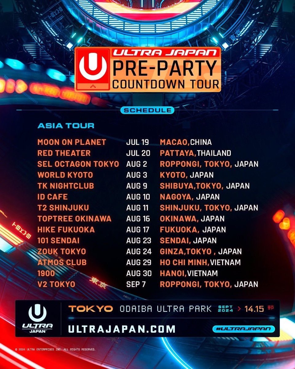 2024.08.23.FRI 21:00 OPEN
101 SENDAI GRAND OPENING PARTY

-SPECIAL PARTY-
【ULTRA JAPAN PRE-PARTY】
<a href="/UltraJapan/">Ultra Japan</a> 

名実共に国内最大のダンスミュージックフェスティバル『ULTRA JAPAN』COUNTDOWN TOURの仙台公演が101にて開催決定‼️

#東北最強 #101仙台 #101sendai
#ナイトクラブ #クラブ
