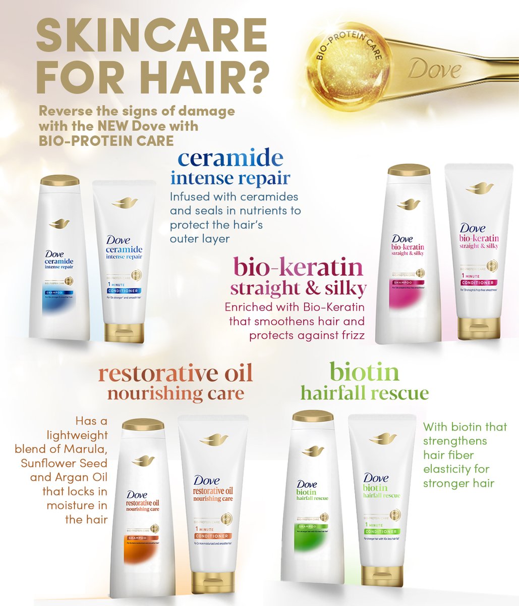 It's time to do for your hair what you would do for your skin 💁🏻‍♀️

This is the skinnification of hair care—the best ingredients, formulas and research in skincare that's now in available for hair thanks to the NEW Dove with Bio-Protein Care ✨