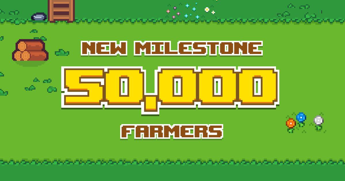 🚀 Milestone Achievement: 50,000 Farmers!

🎉 We’re thrilled to announce that PixelFarm has reached an incredible milestone of 50,000 active users after 6 days beta launch! 🌾

🤝 We couldn’t have done it without your amazing support. Thank you for being a part of our growing