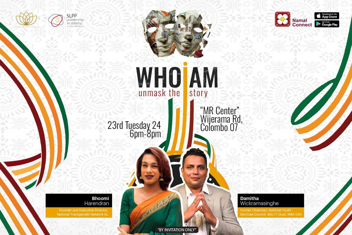milindarj's tweet image. You are invited to "Who I Am," an exclusive evening of revelation and inspiration highlighting remarkable professionals and entrepreneurs.

📅  Date: 23rd Tuesday 2024 
🕒  Time: 6pm-8pm
📍 Venue: MR Center, Wijerama Rd, Colombo 07
👔 Dress Code Smart Casual 

Please follow this…