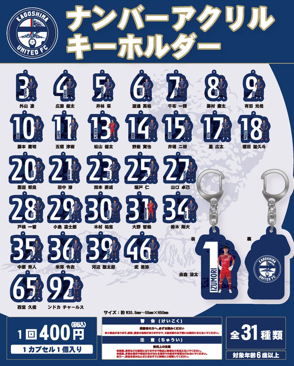 鹿児島ユナイテッド アクスタorキーホルダー 鹿児島ユナイテッドFC