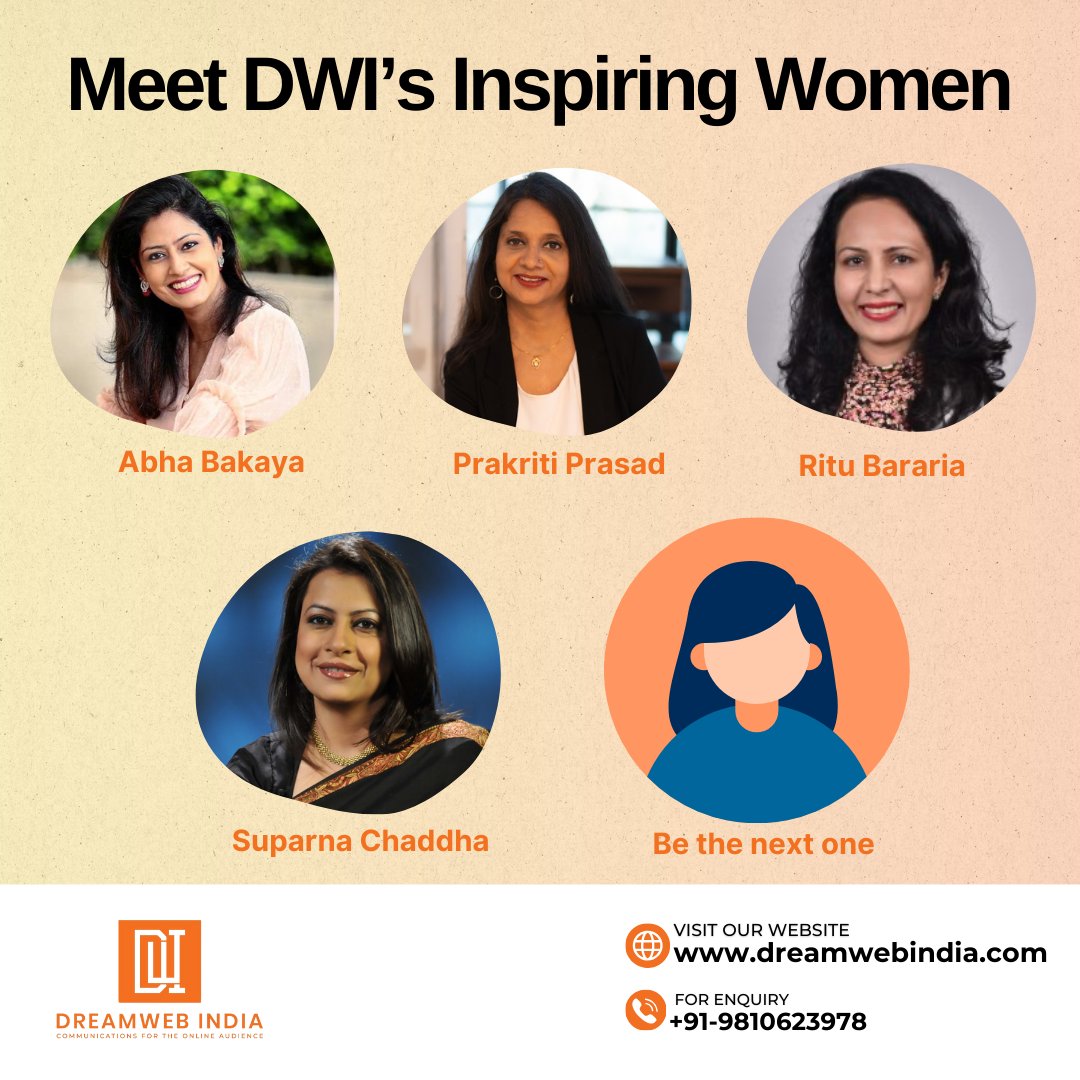 Every Wednesday, Dream Web India celebrates extraordinary women who inspire us all. Today, we're turning the spotlight on YOU! 
For more details visit:  womenhttps://dreamwebindia.in