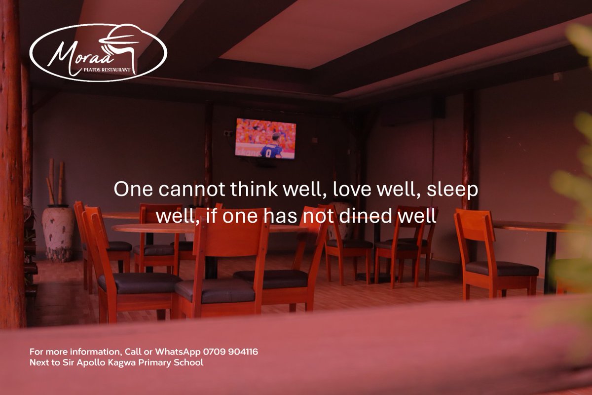 One cannot think well, love well, sleep well, if one has not dined well 
#MoraaPlatosRestaurant