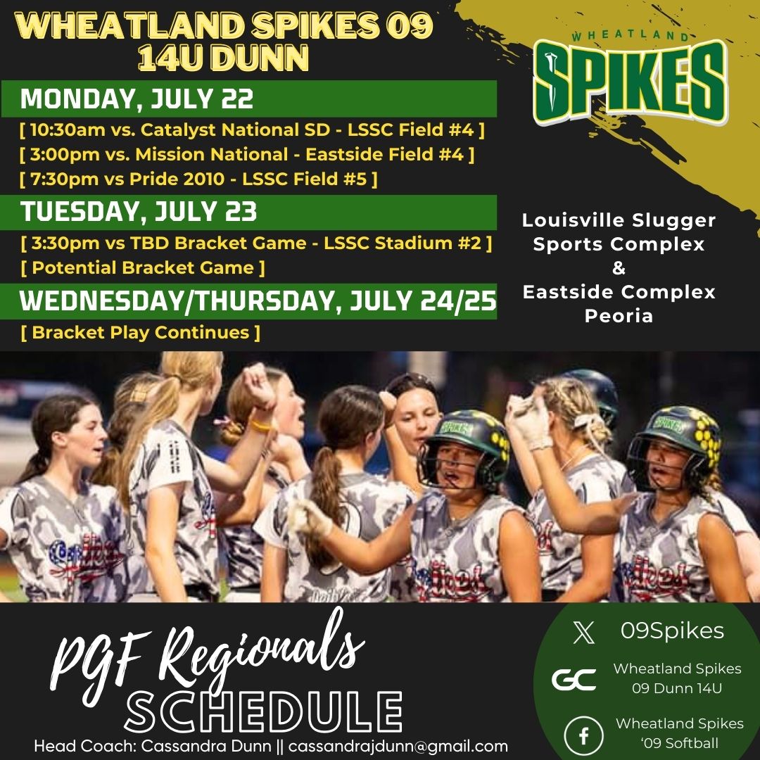 PGF Regionals here they come!  Final tourney of the season, finish strong!