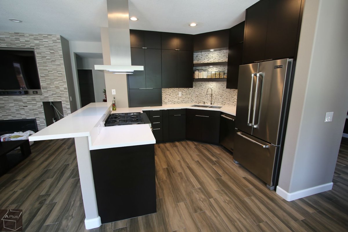 APluskitchen's tweet photo. Modern Design Build small kitchen remodel with APlus Sophia Line Cabinets, wood floor, white counter tops in city of Chino Hills Orange County https://t.co/3mhjW1wEVt #kitchen2 #kitchenremodel #kitchenrenovation #KitchenCabinetsOrangeCounty #cabinets #contractor #kitchencabinets https://t.co/t6VeoQEmPX