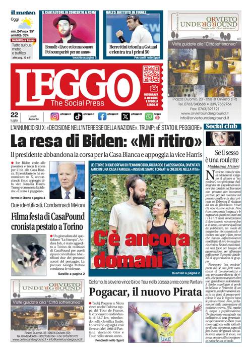 Ecco la prima pagina di Leggo di oggi shop.leggo.it/edicola