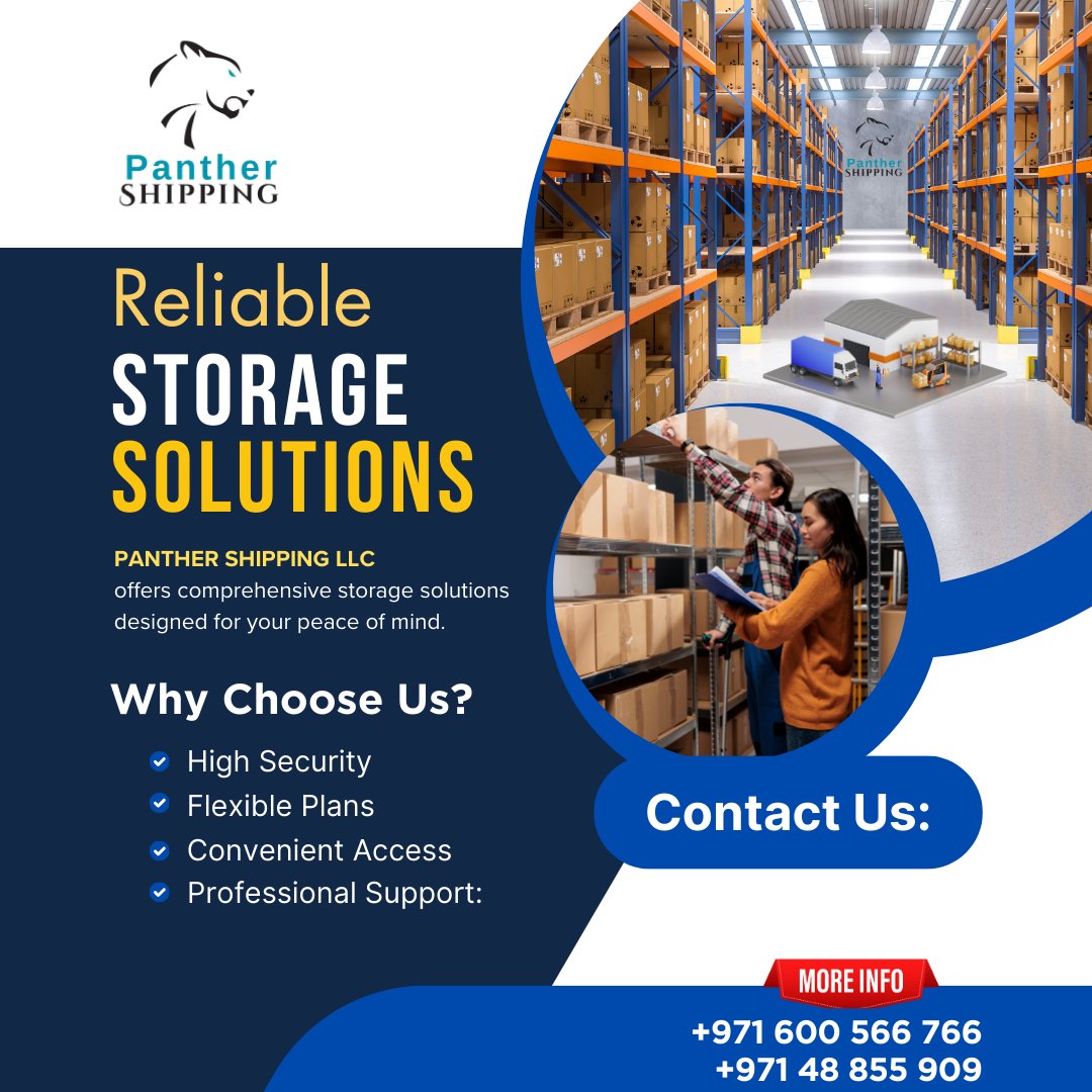 panthership's tweet image. Hey! At Panther Shipping LLC, we would like to offer you secure and convenient storage options for your personal belongings! 

Best storage solution. Contact us at +971 56 549 4001
#SecureStorage #ConvenientStorage #ShortTermStorage #LongTermStorage #StorageSolutions #ContactUs