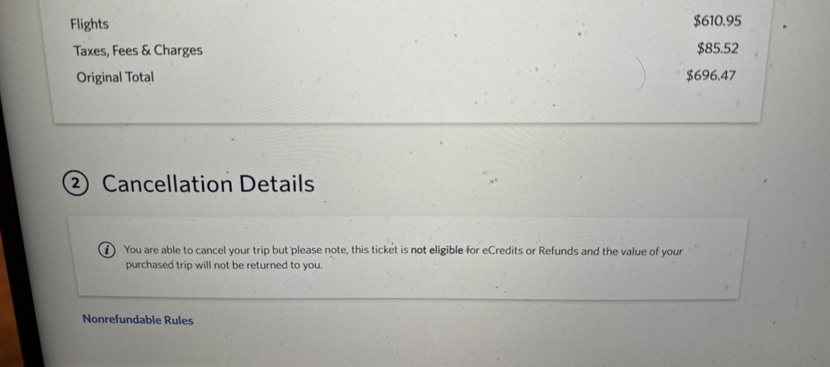 sheffroid's tweet image. Pretty sure this isn’t either legal or right @Delta 

You cancel a leg of my flight and then when I attempt to cancel the rest of my flight because my trip timing won’t work out…you indicate that I won’t get a refund or any credit for this.