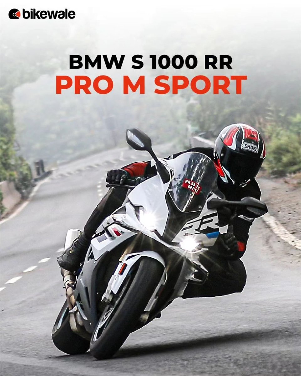 BikeWale's tweet photo. About the handling of the #S1000RRProMSport, Anuj says "Turning in is just a matter of gently tapping the inside bar. The motorcycle changes direction with agility and progression in equal measures"

#bmw #s1000rr #promsport #msport #cornering #sportbike #superbike #bwphotos https://t.co/JEneS3fk97