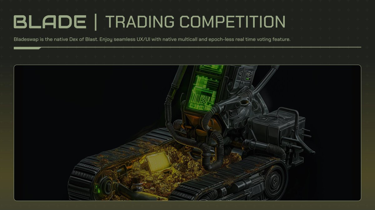 🔥Bladeswap's Trading Competition Chapter #1 is in full swing

🎁Upgrade your tier to earn from 18,000 GOLD pool and get extra perks on LootBox!

🗓️Period: July 11th - July 25th 0 UTC

Check your score and invite friends to get a bonus 👉
app.bladeswap.xyz/capsule/achiev…
