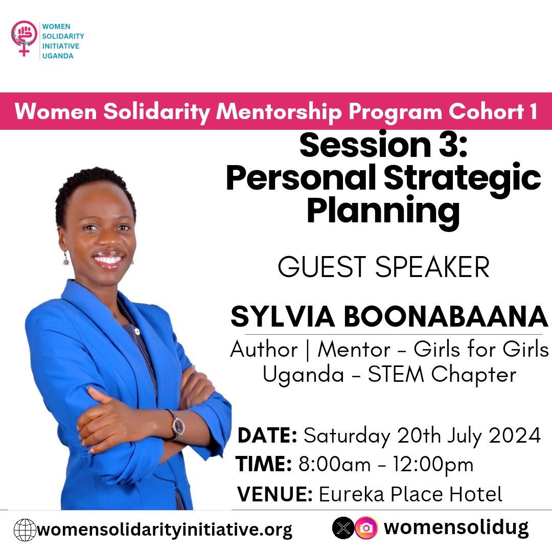 Women Solidarity Initiative Uganda (WSI Uganda) (@womensolidug) on Twitter photo Meet our guest speaker; <a href="/sylviaboona2/">Sylvia Boonabaana</a> who took us through session 3 of our mentorship program; Personal Strategic Planning🥳.
Drawing lessons and strategies from her book "The Power of Intentionality", Sylvia shared invaluable lessons for intentional and effective goal setting. Meet our guest speaker; <a href="/sylviaboona2/">Sylvia Boonabaana</a> who took us through session 3 of our mentorship program; Personal Strategic Planning🥳.
Drawing lessons and strategies from her book "The Power of Intentionality", Sylvia shared invaluable lessons for intentional and effective goal setting.