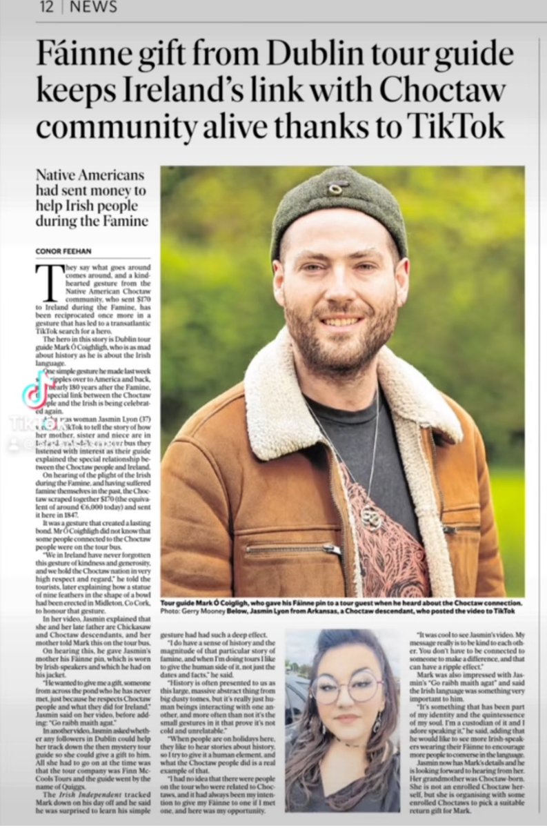 When you accidentally wind up in the <a href="/Independent_ie/">Irish Independent</a> but end up making a life long friend in a fellow #historian #heritage #LanguageLearner all because he taught a little #nativehistory on a tourbus across the world in #dublin where your mom happened to be 🤯  #random #gaeilge