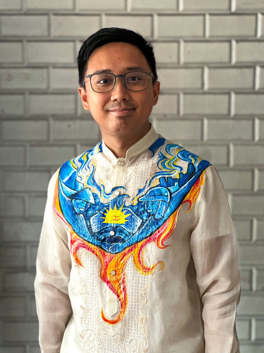 albertraqueno's tweet photo. @KabataanPL Barong for #SONA2024 painted by yours truly! https://t.co/4k8zKtHVmg