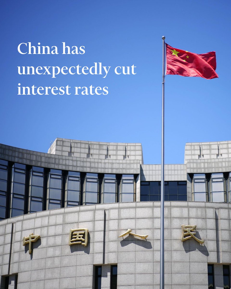 FT's tweet photo. The cuts to lending rates come days after a top Communist party policy meeting where officials signalled concern over the economy. https://t.co/c4XlIGIxGN https://t.co/Ugs02xb5sb