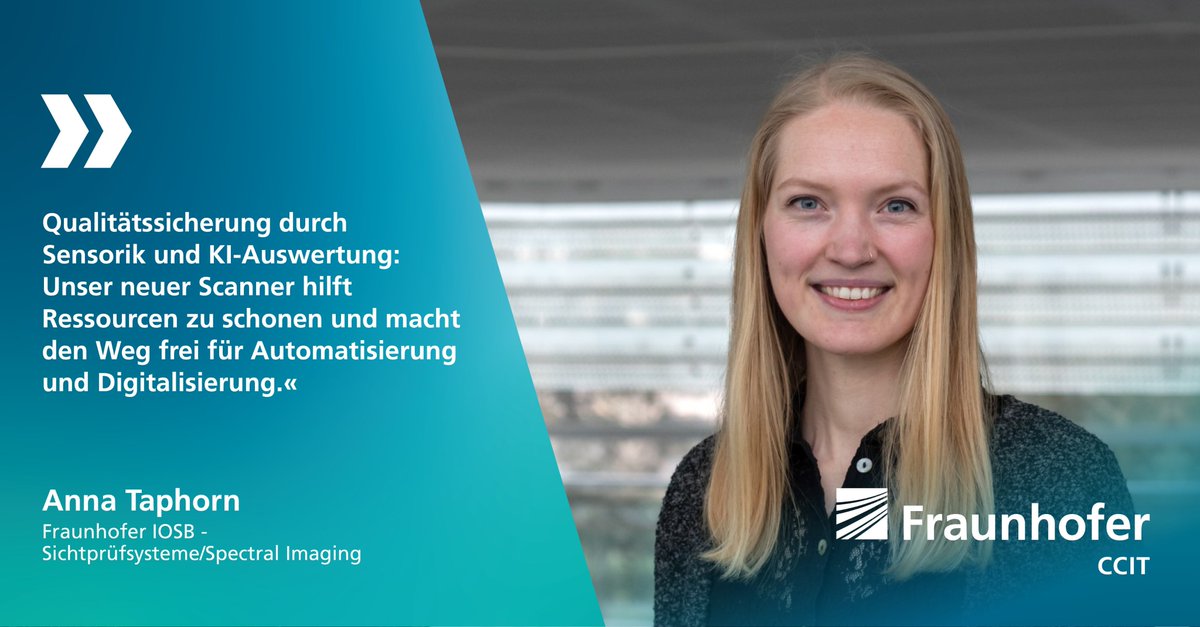 Qualitätsbewertung von Obst und Gemüse: Anna Taphorn war an der Entwicklung unseres #KI-Multisensor-Scanners beteiligt – das Ziel: Lebensmittelverschwendung reduzieren durch Haltbarkeitsprognosen.
Mehr Infos: cit.fraunhofer.de/de/news/presse…

#Foodwaste <a href="/Fraunhofer_IZFP/">Fraunhofer IZFP</a>  <a href="/FraunhoferIOSB/">Fraunhofer IOSB</a>
