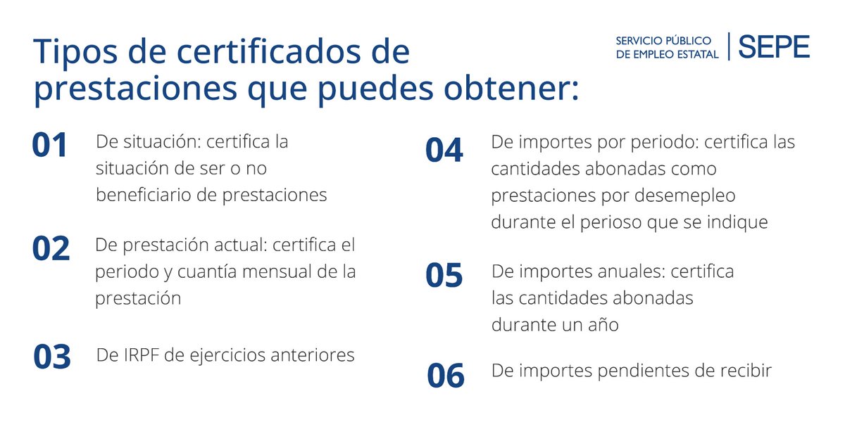 empleo_SEPE's tweet image. 💻 📲 🏢 Puedes solicitar tu certificado de prestaciones ⤵️

🔸 A través de la Sede Electrónica del SEPE 
🔸 Con clave PIN al teléfono móvil
🔸 Llamando al 060

🔷 Más información 👉 i.mtr.cool/ipjltbnnne
