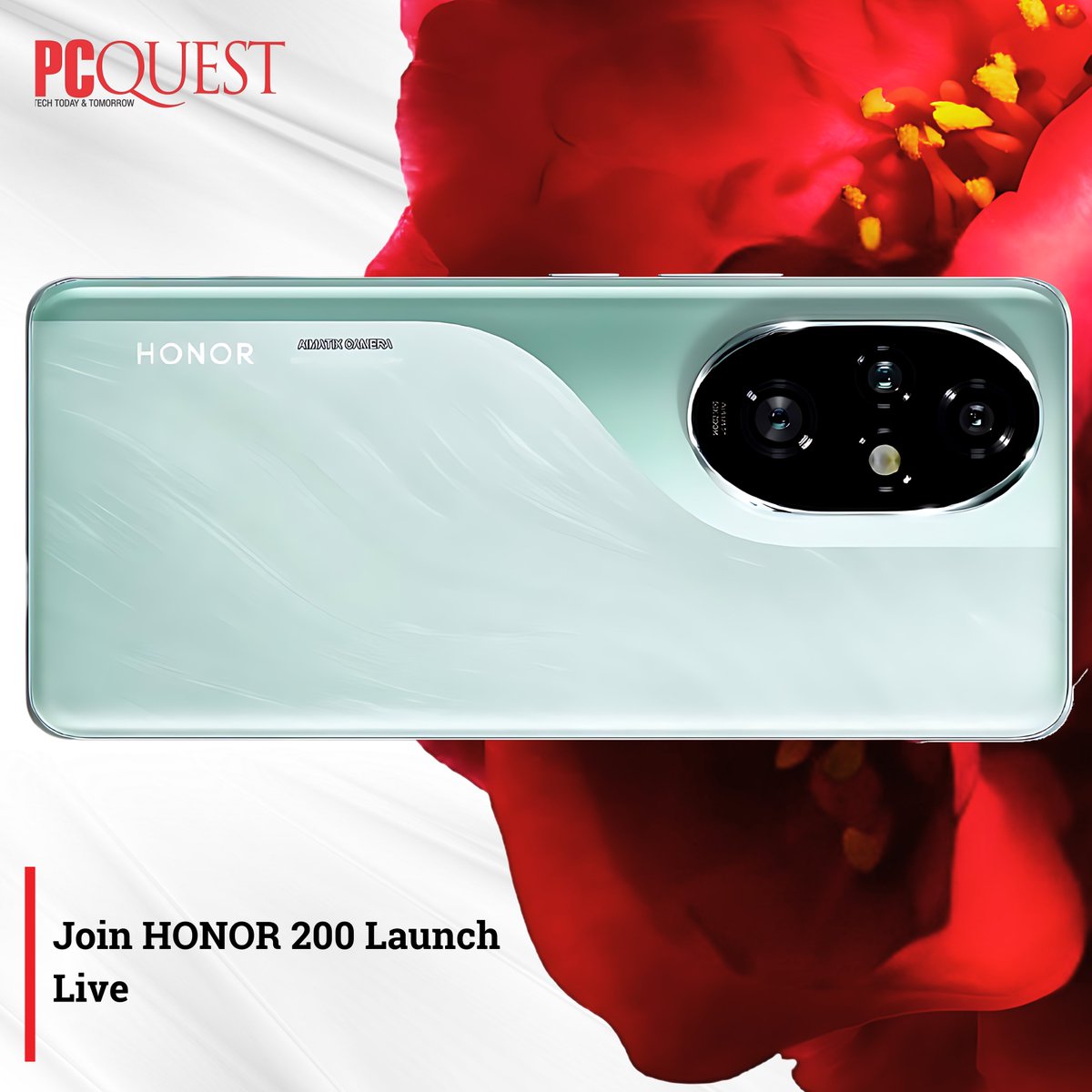 pcquest's tweet image. Honor is launching the much-anticipated Honor 200 series in India today, featuring AI-powered cameras and advanced performance. Watch the live event at noon on

 @ExploreHONOR  #Honor200Series #TechLaunch #AIcamera #Smartphones @Honorglobal 

Read More: pcquest.com/smartphones/wi…