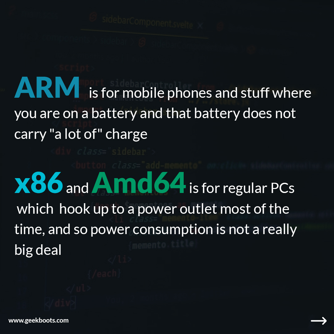 geekboots's tweet image. ARM vs. x86 vs. AMD64: Understanding the Key Differences and Applications
geekboots.com/story/arm-vs-x…
#Processor #armprocessor #x86 #adm64