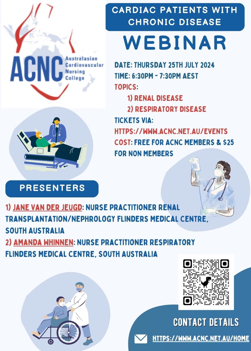 This Thursday- please join us to hear our fantastic speakers  in our webinar ‘Cardiac Patients with chronic disease’acnc.net.au/index.cfm?modu…