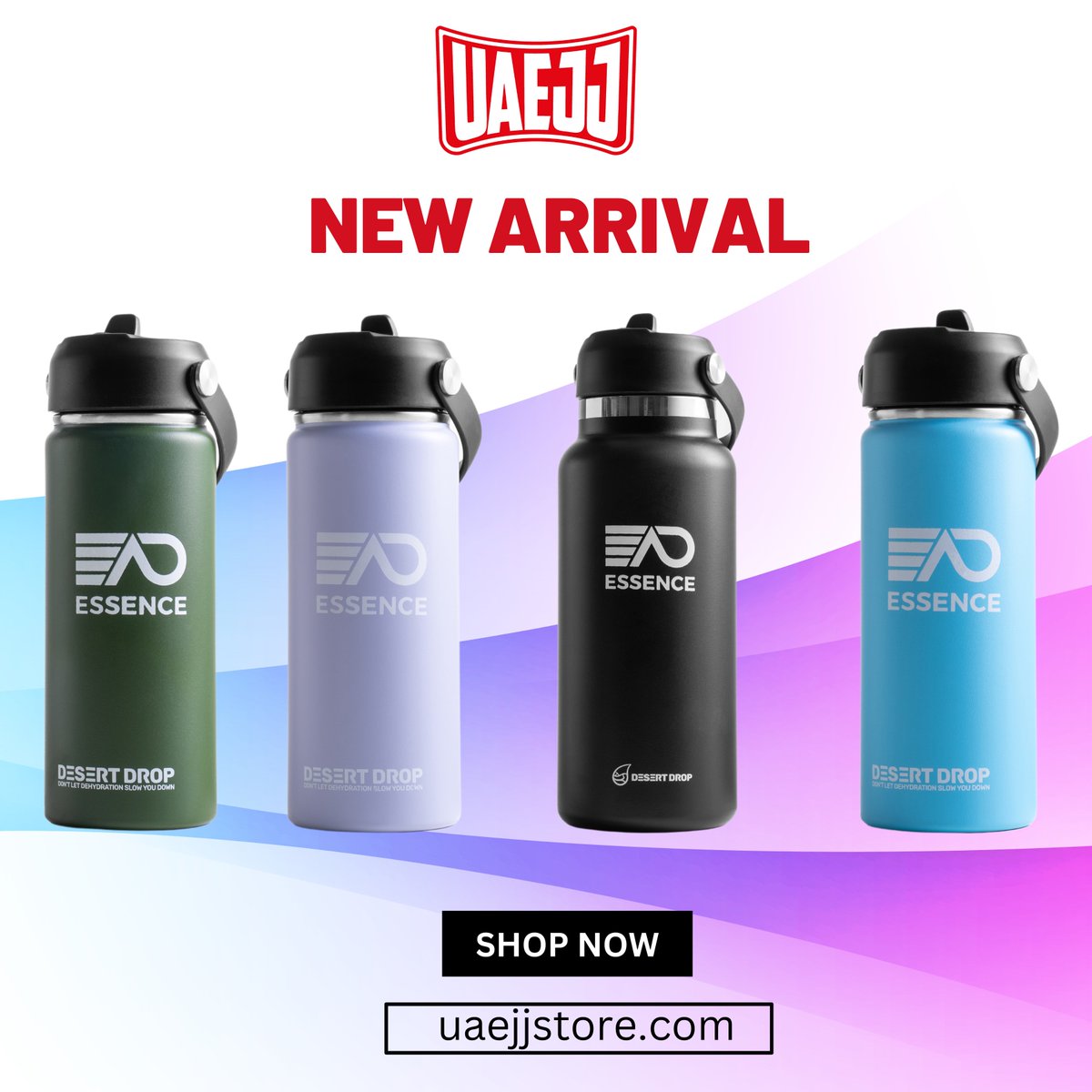 UAEJJ_STORE's tweet image. Stay hydrated with the AD Essence water bottle  Desert! 💧✨ Keep your drinks cold for hours with its sleek, durable design. Perfect for any adventure. 
Shop now at uaejjstore.com! 

#StayHydrated #Essence #DesertDrop #WaterBottle