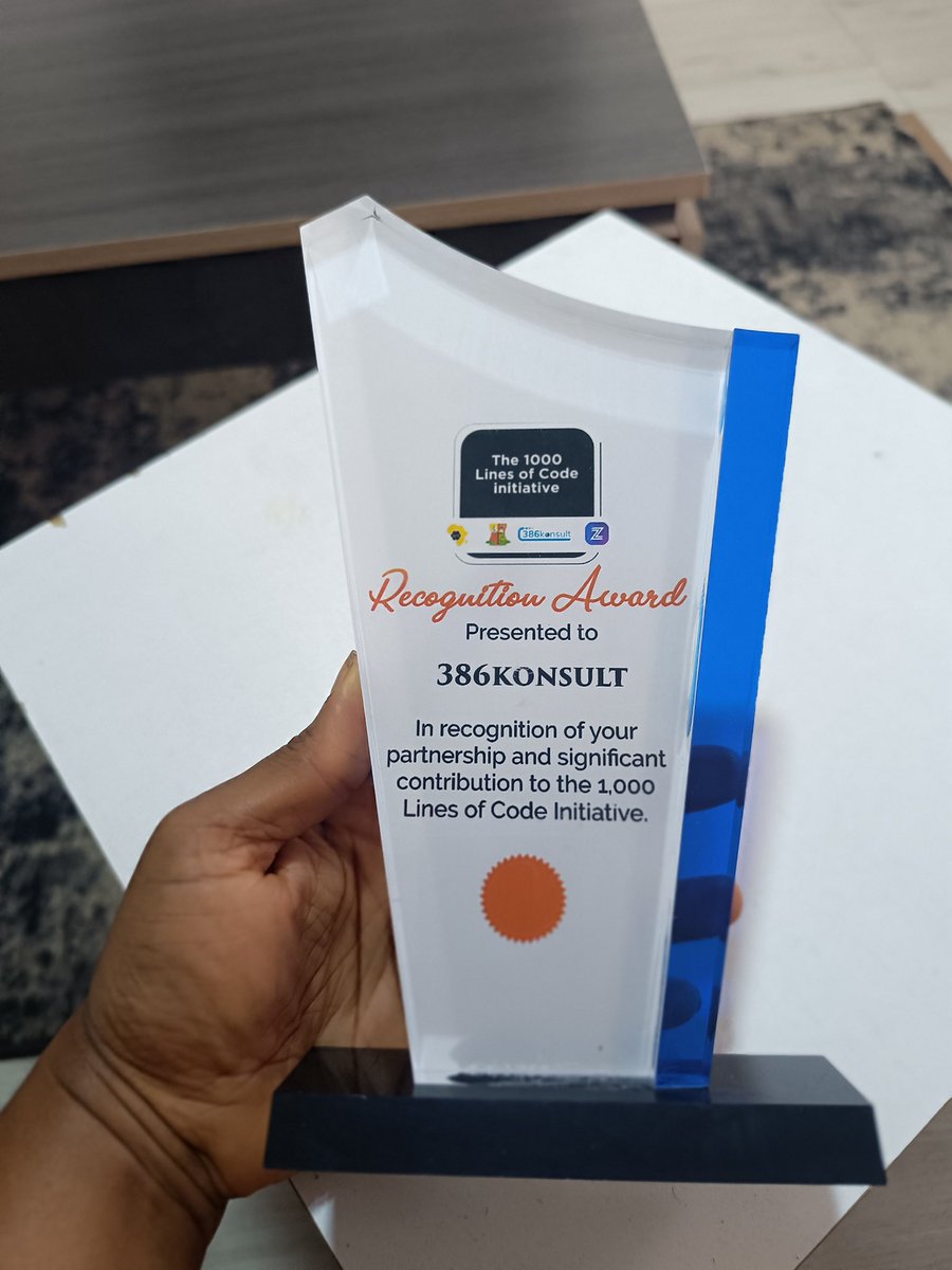386konsult's tweet image. We are super excited about the receipt of this award from @CodegarageA and we look forward to ending the year with more amazing awards. 

Thank you @CodegarageA 

#1000LinesofCode #386konsult