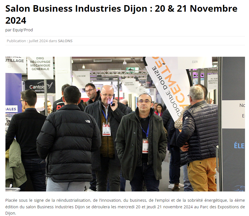 Rendez-vous sur le site <a href="/EquipProd/">Equip-Prod</a> pour lire l'article sur le Business Industries Dijon 👀

➡️ equip-prod.com/salons/salon-b…