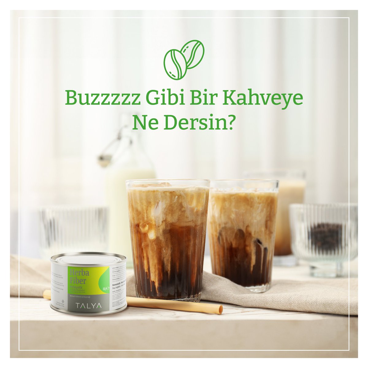 İster evde, ister işte, ister plajda… Kahvene bir ölçek #HerbaFiber ekle, serinlemenin ve ferahlamanın keyfini yaşarken şişkinliğe ve sindirim sistemi sorunlarına elveda de. 60 gramlık mini formu ile istediğin her yerde seninle. 😍

#talyabitkisel #lifkaynağı #lifligıdalar