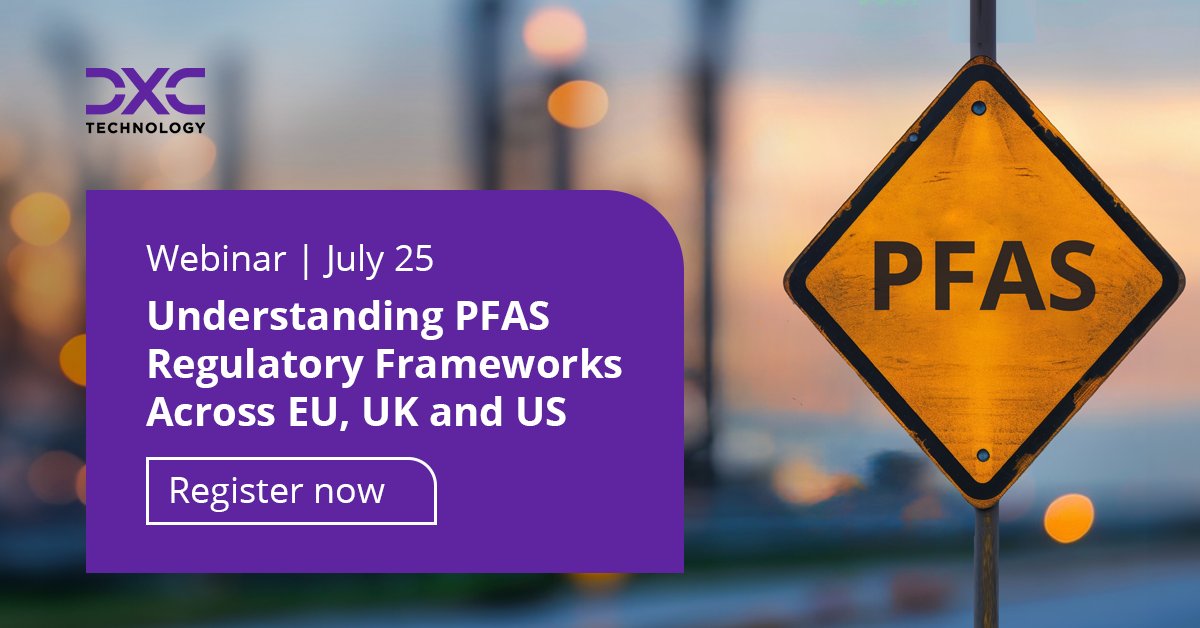 Navigating rapidly evolving PFAS regulations across different jurisdictions? Join us for a webinar on Understanding PFAS Regulatory Frameworks Across EU, UK, and US. 

📅 Thu July 25 4:00-5:00pm CEST (10:00-11:00am US EDT) 

Register 👉: dxc.to/3WciLlS