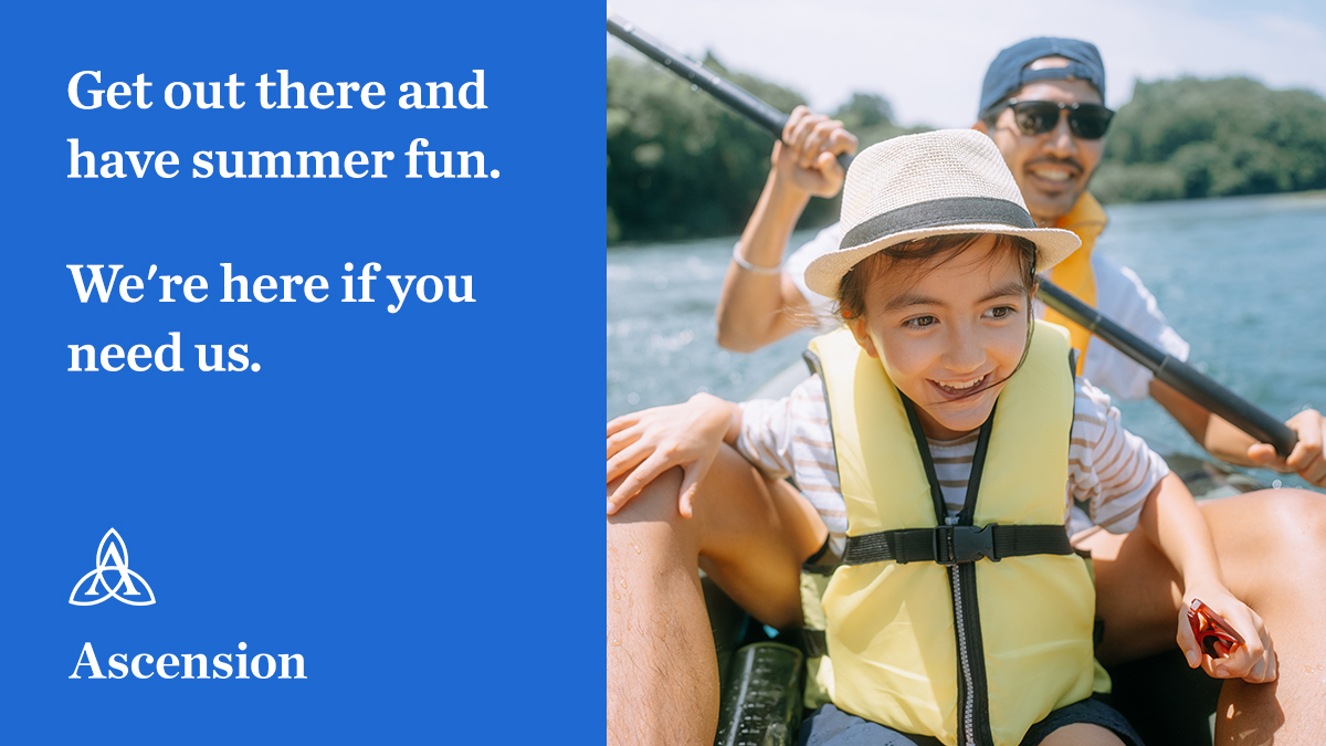 Summer activities are in full swing. As you plan for your next hike, kayak outing or bike ride, make sure you know the location of your nearest Ascension ER. ascn.io/6012iZfNp