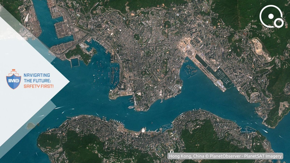 Celebrating #WorldMaritimeDay! ⚓️

This #satelliteImage of Hong Kong Port, a global container leader and gateway to Southern China, highlights  maritime security, and marine environment protection.

Let's honor the maritime industry and promote sustainability!

#viewfromabove