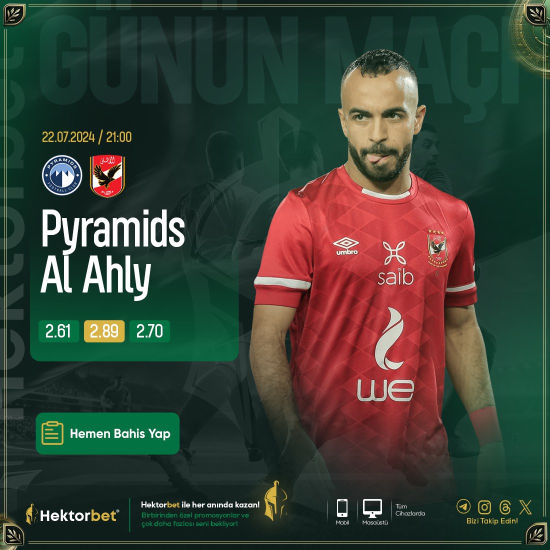 🔥 🔤🔤🔤🔤    🔤🔤🔤🔤

🔥 KAZANCIN HEKTORU OLMAYA HAZIR MISINIZ?
🔥 BU ORANLAR, BU ADRENALİN, BU HEYECAN, BU TUTKU ve BU ORANLAR BAŞKA HİÇBİR YERDE YOK.

🇪🇬 PYRAMİDS 🫢 AL AHLY 🇱🇾 21:00 ⏱

😻 GİRİŞ (cutt.ly/hektorgir)  📴  SOSYAL (heylink.me/hektorbet) 🤎