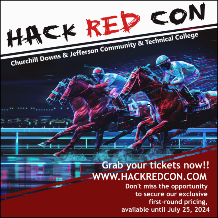 HackSpaceCon's tweet photo. 🎟️ Grab your tickets now, before the first round is over! 🏁
Hack Red Con: October 25-26, 2024
https://t.co/Y3YuEVru4z https://t.co/yTSOkfkHf1