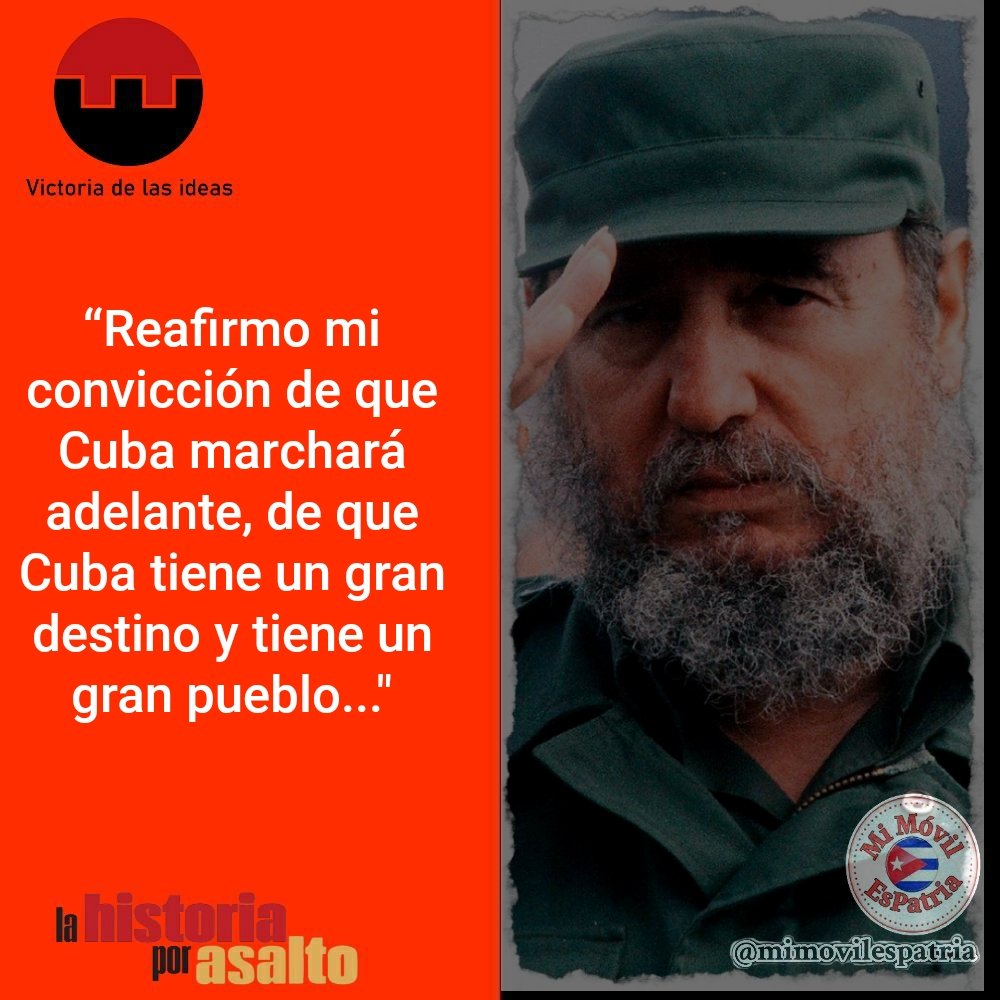 A cuatro días para nuestro 26 de julio, recordamos la visión del Comandante y la fe en su pueblo.
<a href="/serv_pcentro/">Empresa Servicios Portuarios del Centro</a> <a href="/E_RdgzDavila/">Eduardo Rodríguez Dávila</a> 
<a href="/MiguelPinedaLp1/">Miguel Pineda López</a> <a href="/MitransCuba/">Ministerio del Transporte de Cuba</a> 
<a href="/GemarOsde/">GEMAR</a> <a href="/DespachoGEMAR/">Despacho GEMAR</a> 
<a href="/Armandocv781123/">Armando Carranza Valladares</a> <a href="/Yolexisrguez/">Yolexis Rodríguez Armada</a> 
<a href="/rajadel_jose/">Rolando José Rajadel Alzuri</a> 
#Cienfuegos