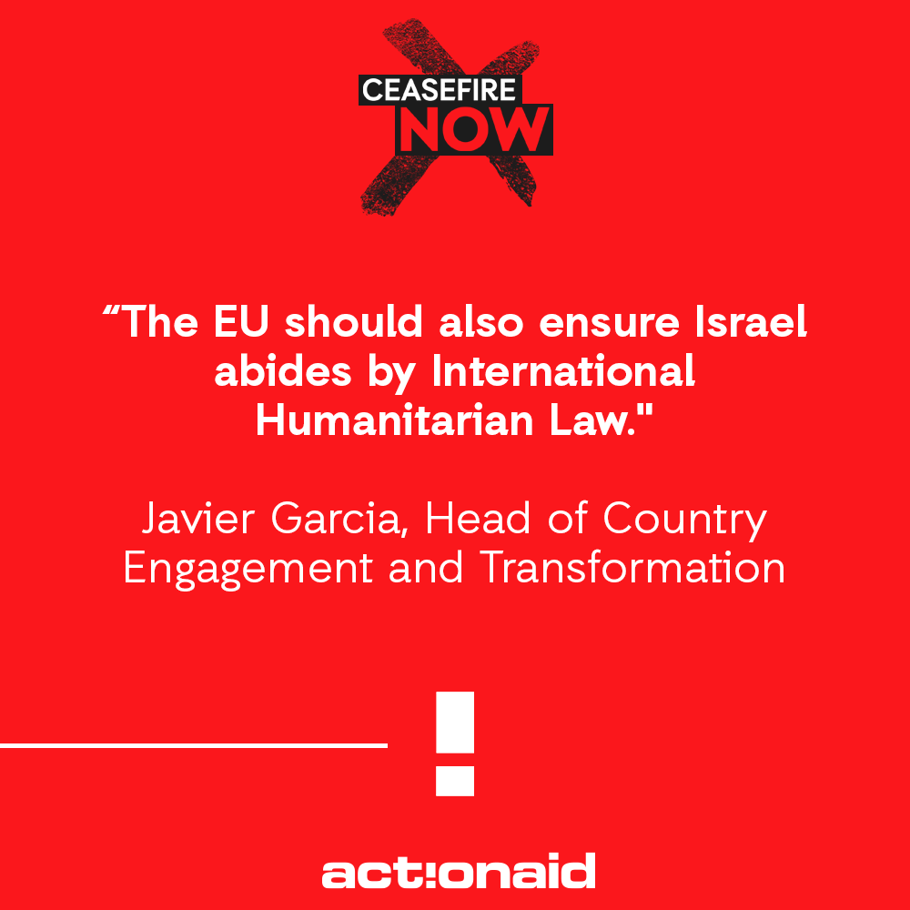 Once again, we are urgently calling for the #EU to finally take concrete action to save lives in #Gaza NOW ‼️

<a href="/ActionAidEU/">ActionAid EU</a>'s Head of Country Engagement &amp; Transformation, <a href="/Jgo2007/">Javier García</a> expresses how horrifying it is to watch Palestinian lives being destroyed under the EU’s watch!