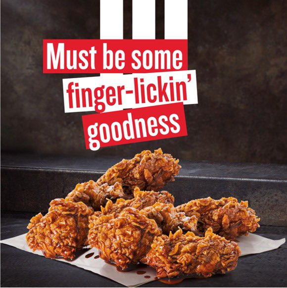 KFCinUganda's tweet photo. Discover the crispy, juicy, and flavourful goodness of KFC wings. Get 4 pieces for UGX 10,000 or 8 pieces for UGX 18,000. #ItsFingerLinkinGood https://t.co/9XYo7MvaPP