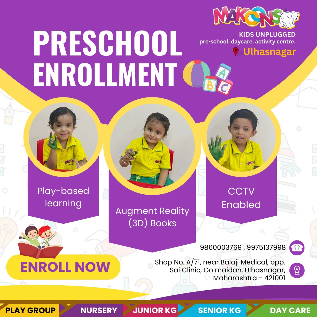 Makoonsulhasngr's tweet image. Enroll your child in our vibrant preschool community today and watch them thrive. 🌟✏️
.
.
📞 For Admission enquiry, Call us at 9860003769. 🌱🤗

📍 Location: Shop No. A/71, near Balaji Medical, opp. Sai Clinic, Golmaidan, Ulhasnagar, Maharashtra 421001
.
#EarlyLearning