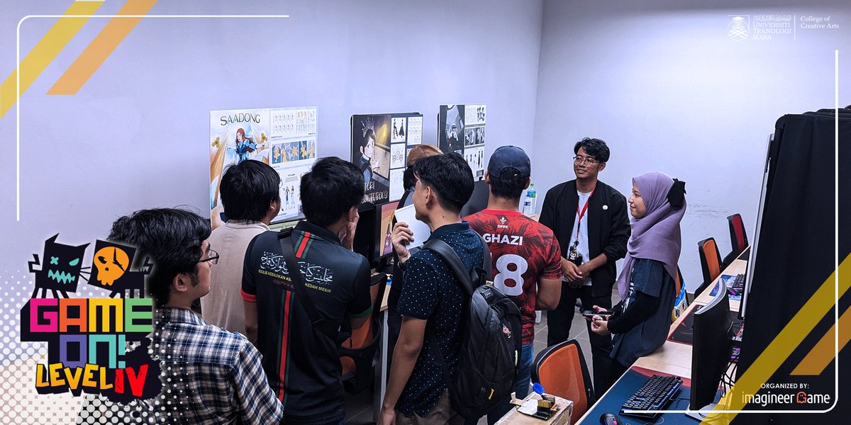 gamedesignuitm's tweet photo. SERVER 1 (studio 1) LEVEL 4

There are various activities that took place during the exhibition of Game On Level Four! Did you logged in to the exhibition? What's your favourite server?

#GameOnLevel4 #GameDesign #FinalProject #GraffitiTheme #StudentShowcase #ArtMeetsTech https://t.co/qzQZhVXwua
