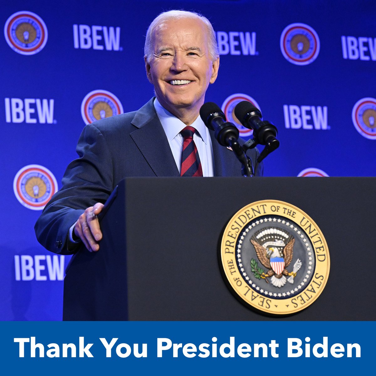 “I’ve seen presidents come and go in my time. But <a href="/JoeBiden/">Joe Biden</a> is the first president who made sure workers were included in any legislation that affected their jobs...I want to thank him for his leadership, and his decisive action on our behalf.” bit.ly/3WcsjNU