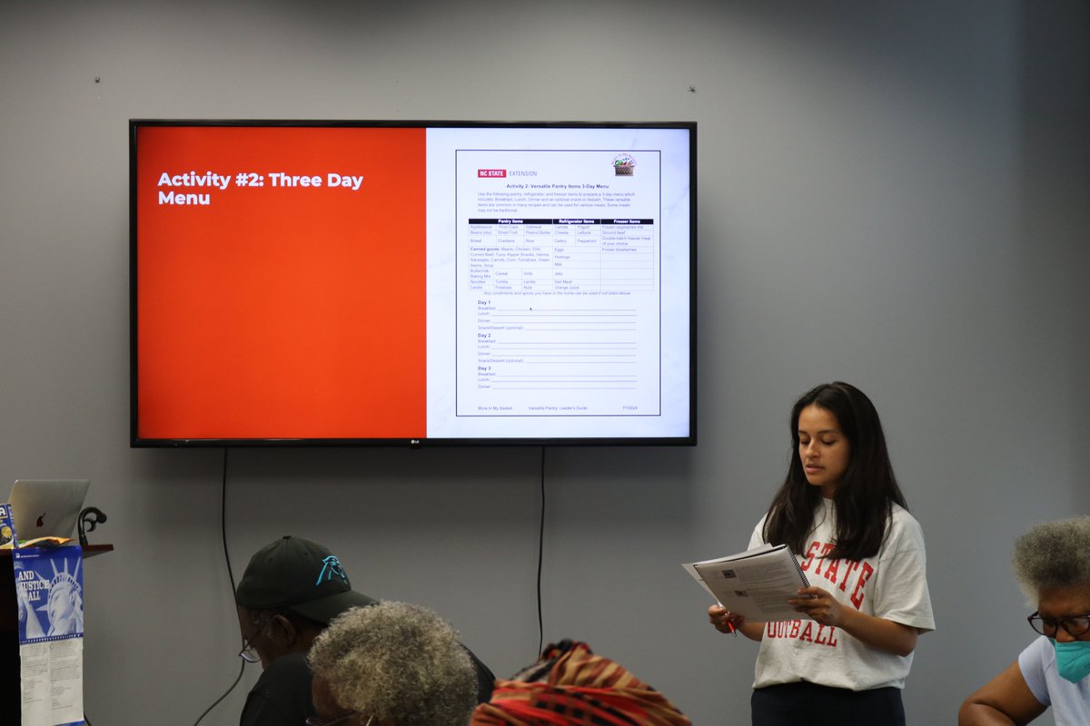 This past Friday, MIMB staff went to <a href="/DCSLNC/">Durham Center for Senior Life</a> to present the Versatile Pantry curriculum. Participants were tasked with identifying staple foods they keep in the pantry, brainstorming different meals to make during a power outage, and easy ways to keep your food supply organized.