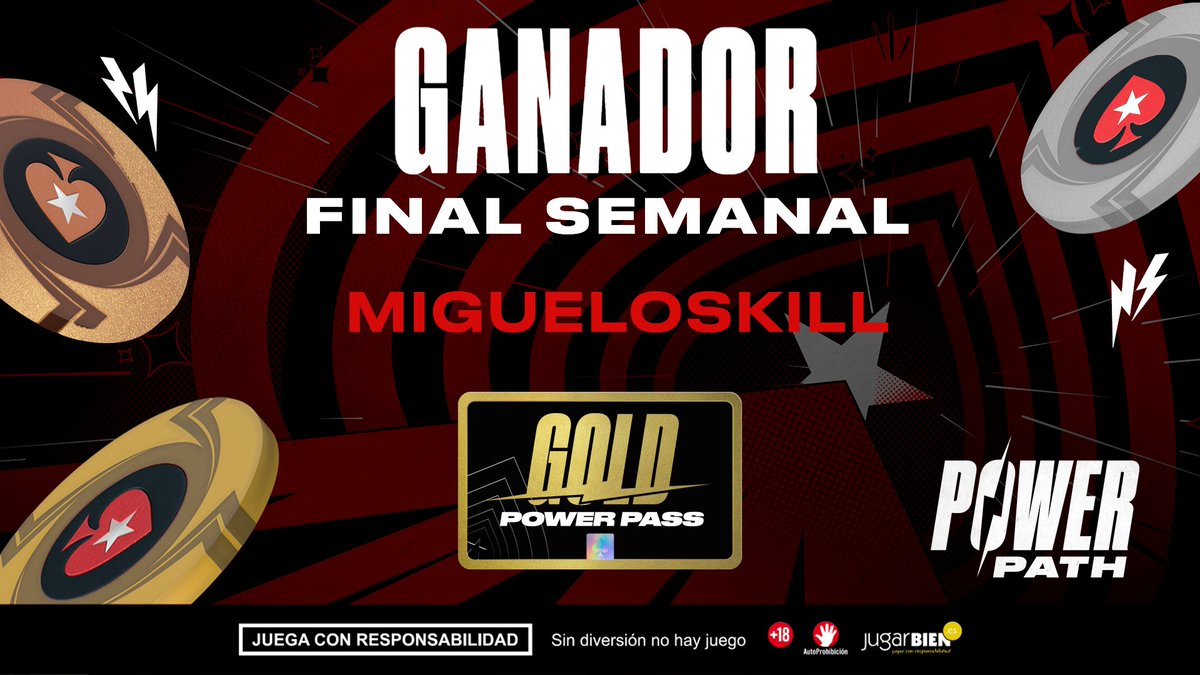 ¡#GoldPowerPass para ESPAÑA en la final semanal del #PowerPath! 🏆 

Enorme <a href="/migueloski99/">miguel</a>, que se llevó el mejor premio frente a 887 rivales. Además, el también 🇪🇸 "Mr. JJ.e.KK" se hizo con un #SilverPowerPass.  

Con la nueva final, los 241 mejores se repartieron 39.960 €. 🚀