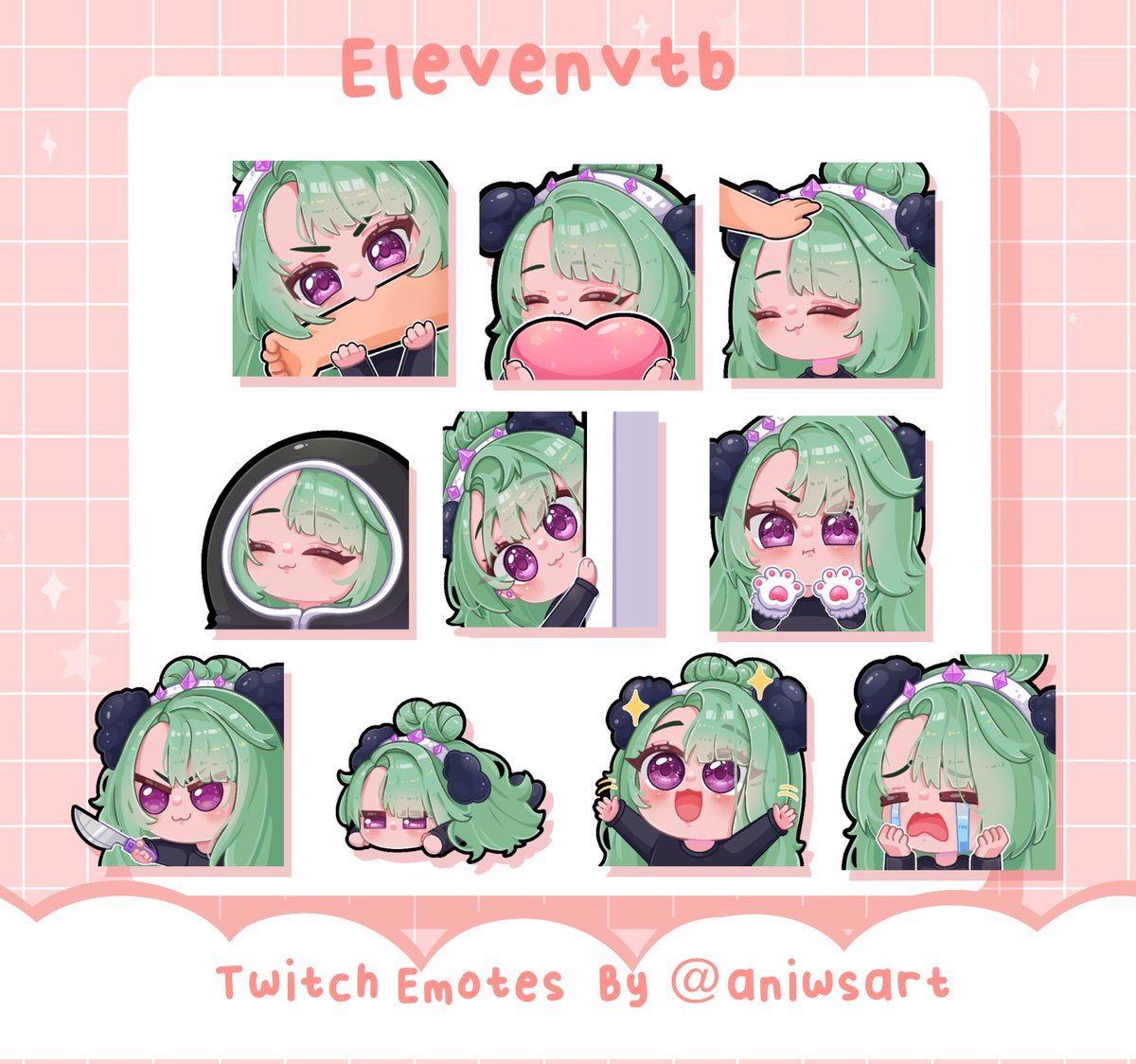 aniwsart's tweet photo. ∧,,,∧
(  ̳• · • ̳)
/    づ♡ cms emotes for @ElevenVtb
thank you so much <33! 🥰

  ✦ ♡+⟳ are appreciated✦ 

#VGenComm  #vgenopen #vtuber #stream #twitch #comm #chibi #illustration #art #cute #emotes https://t.co/3PBR3C6JIL